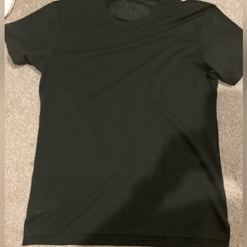 Bylt Basics Green basic crew split hem lux large